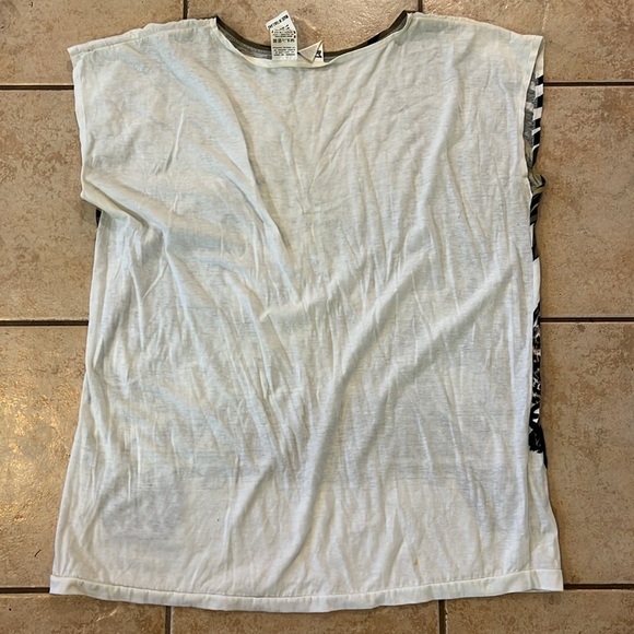 Vintage 80s Blowout L.A. Single Stitch Bedazzled Leopard Sleeveless Tshirt, Sz L - Picture 2 of 10